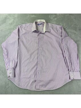 Robert Graham Stripped Long Sleeve Dress Shirt Men’s Size XL
